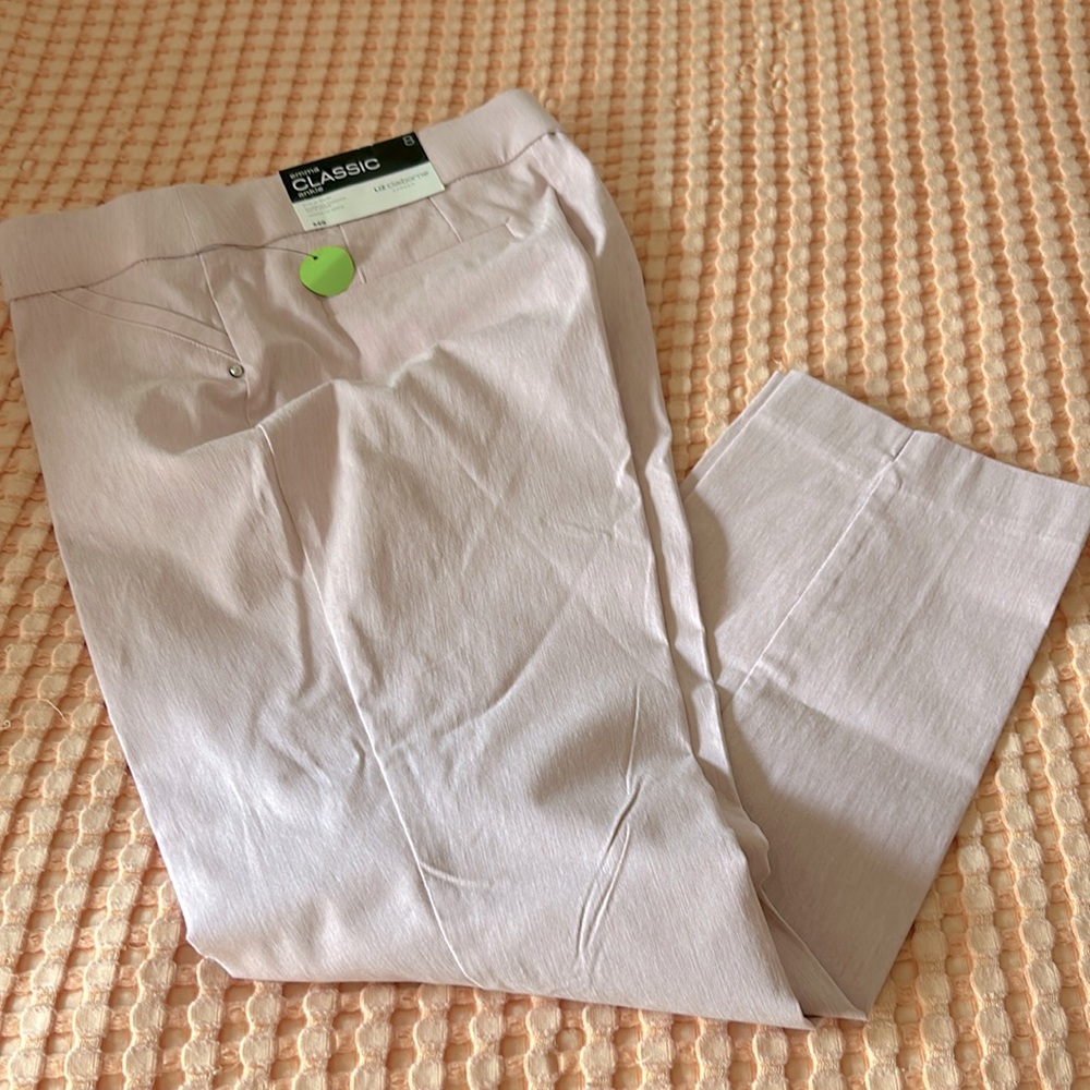 Liz Clairborne Career Emma Classic Ankle Pull Up Pants NWT 8 Women’s Pink Dust